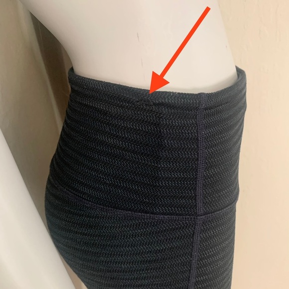 ATHLETA Athletic Tights Leggings Textured Herringbone Pattern Blue - Picture 15 of 16